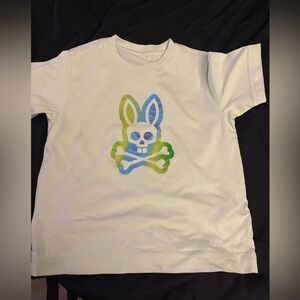 Psycho Bunny Kids Shirt - White with Blue and Green Logo